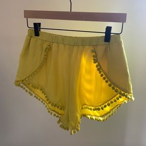 Lime green boho beach shirt with tassels